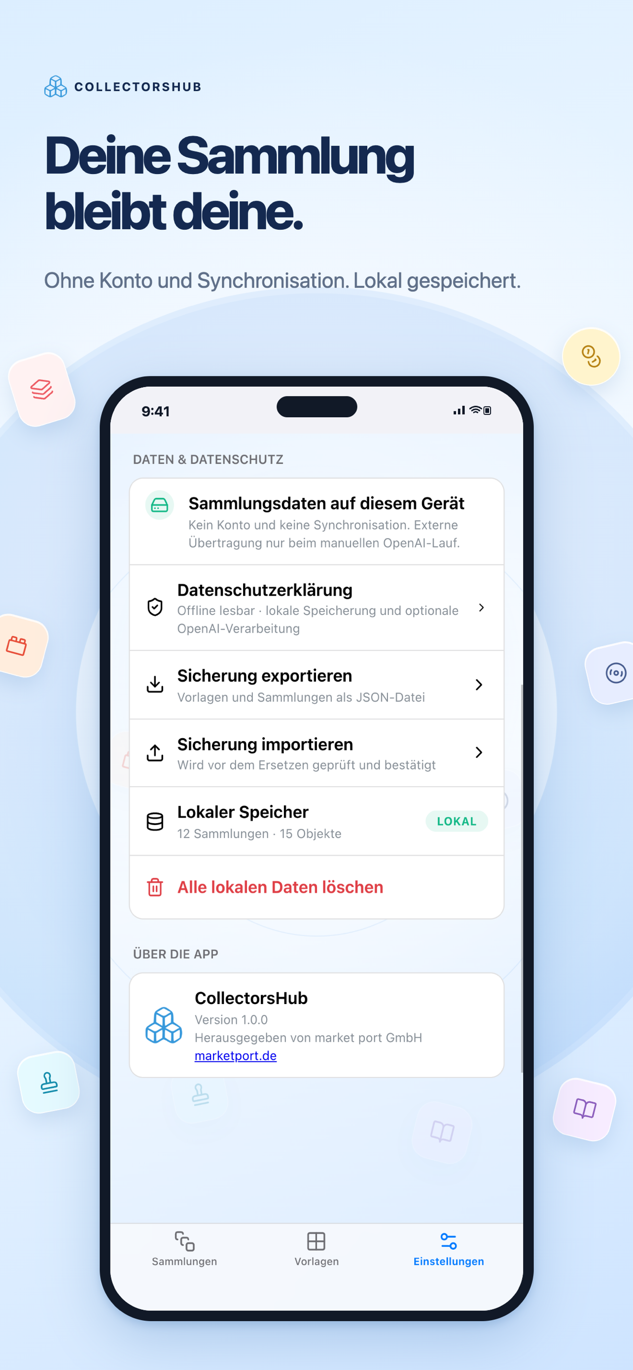 Einstellungen für Privatsphäre und lokale Speicherung